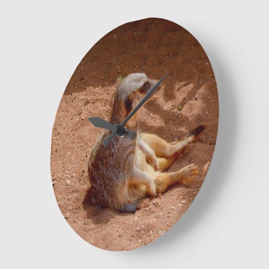 Meerkat Lazy Days Große Wanduhr (Winkel)
