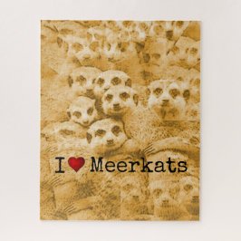 Meerkat Liebe Wildlife Niedlich Glitch Art Typogra Puzzle