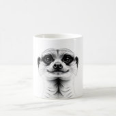 Meerkat Lover T - Shirt - Realistisch Black & Whit Kaffeetasse (Mittel)