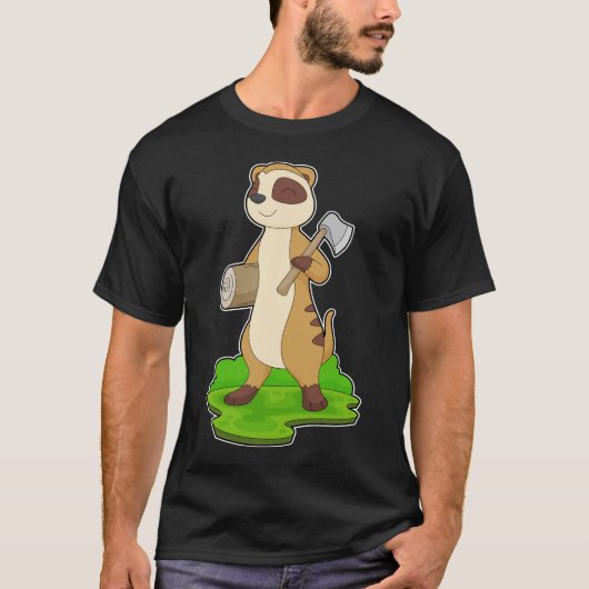 Meerkat Lumberjack Ax T-Shirt (Vorderseite)
