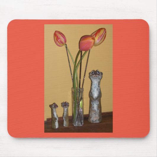 Meerkat Mama & Kinder Mousepad (Vorne)