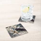 Meerkat Mama mit ihren Kindern, Papier-Party-Unter Rechteckiger Pappuntersetzer (Vor Ort)