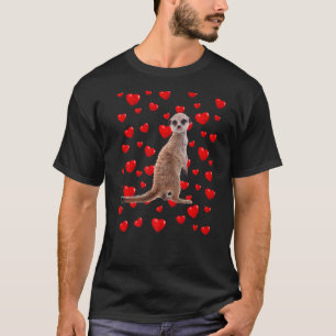 Meerkat Mama Vater Süße Tier Herz T-Shirt