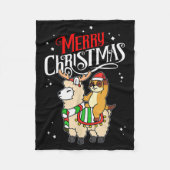 Meerkat Merry Christmas Reindeer Llama Riding Meer Fleecedecke (Vorderseite)