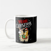 Meerkat Merry Christmas Reindeer Llama Riding Meer Kaffeetasse (Links)