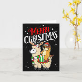 Meerkat Merry Christmas Reindeer Llama Riding Meer Karte (Gelbe Blume)