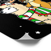 Meerkat Merry Christmas Reindeer Llama Riding Meer Poster (Ecke)