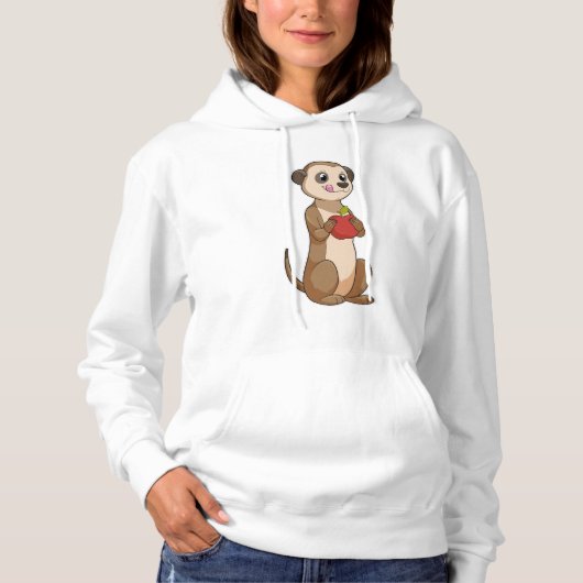 Meerkat mit Apple Hoodie (Vorderseite)