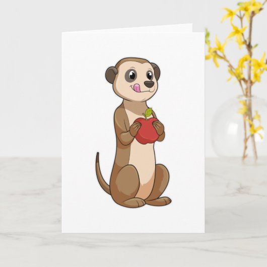 Meerkat mit Apple Karte (Gelbe Blume)