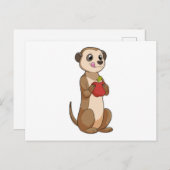 Meerkat mit Apple Postkarte (Vorne/Hinten)