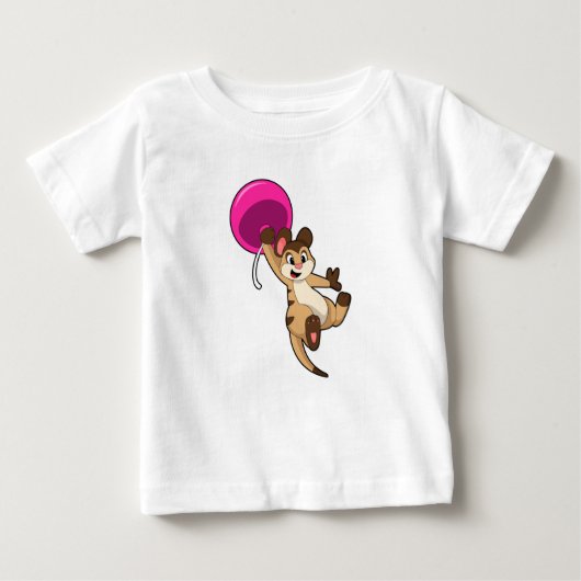 Meerkat mit Balloon Baby T-shirt (Vorderseite)