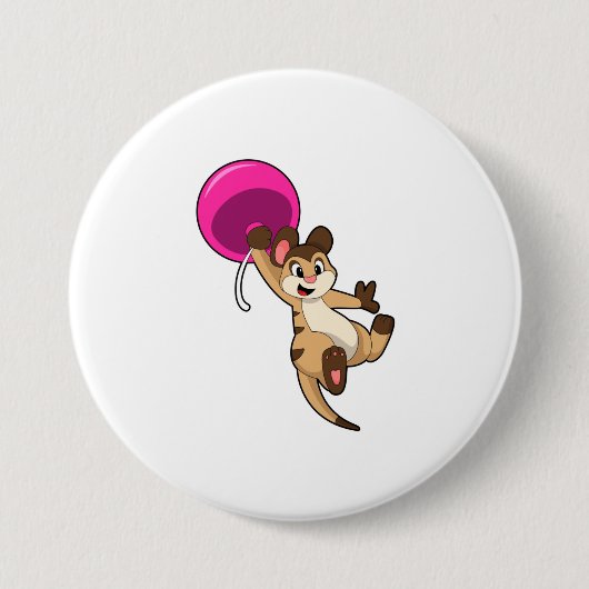 Meerkat mit Balloon Button (Vorderseite)