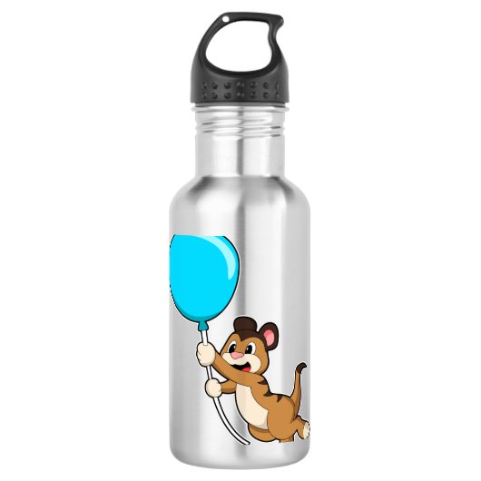 Meerkat mit Balloon Edelstahlflasche (Vorderseite)