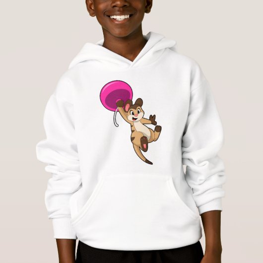 Meerkat mit Balloon Hoodie (Vorderseite)