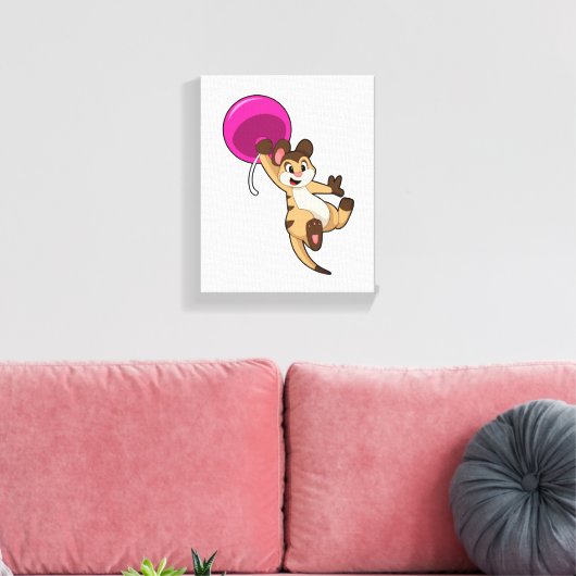Meerkat mit Balloon Leinwanddruck (Insitu (Wohnzimmer))