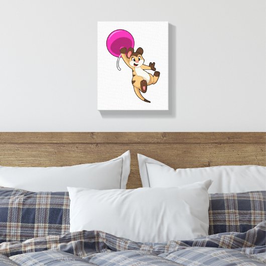 Meerkat mit Balloon Leinwanddruck (Insitu (Schlafzimmer))