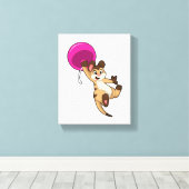 Meerkat mit Balloon Leinwanddruck (Insitu (Holzboden))