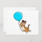Meerkat mit Balloon Postkarte (Vorne/Hinten)