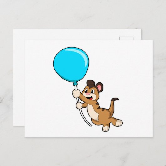 Meerkat mit Balloon Postkarte (Vorne/Hinten)