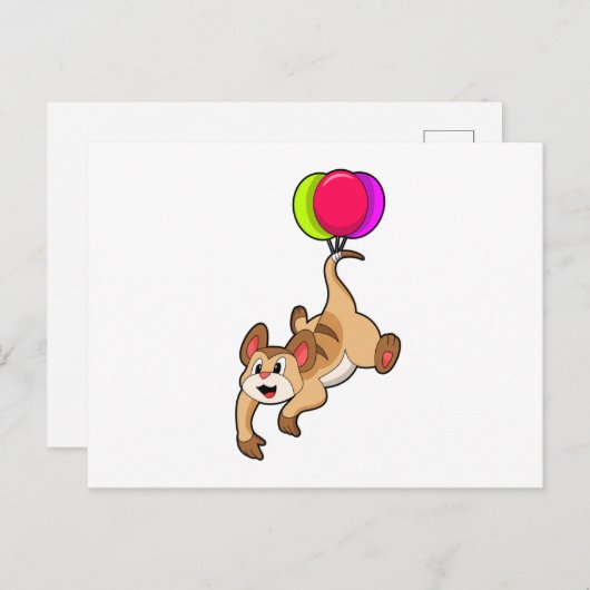 Meerkat mit Balloon Postkarte (Vorne/Hinten)
