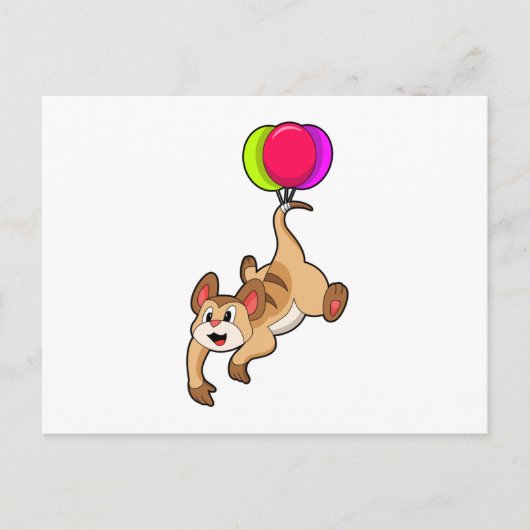 Meerkat mit Balloon Postkarte (Vorderseite)