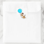 Meerkat mit Balloon Quadratischer Aufkleber (Tasche)