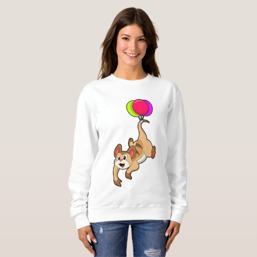 Meerkat mit Balloon Sweatshirt (Vorne ganz)