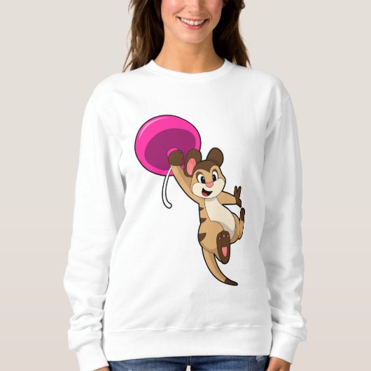 Meerkat mit Balloon Sweatshirt (Vorderseite)
