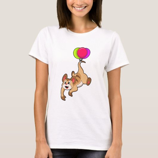 Meerkat mit Balloon T-Shirt (Vorderseite)