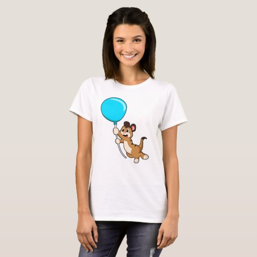 Meerkat mit Balloon T-Shirt (Vorne ganz)