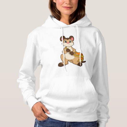 Meerkat mit Beutel Hoodie (Vorderseite)