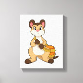 Meerkat mit Beutel Leinwanddruck (Vorderseite)