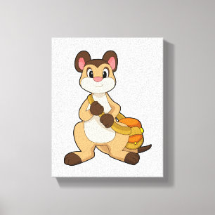 Meerkat mit Beutel Leinwanddruck