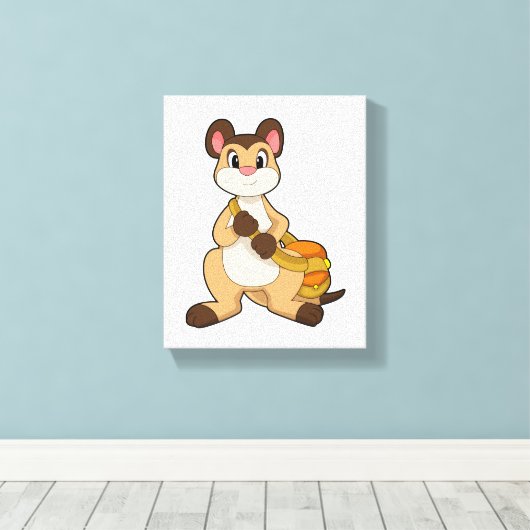 Meerkat mit Beutel Leinwanddruck (Insitu (Holzboden))