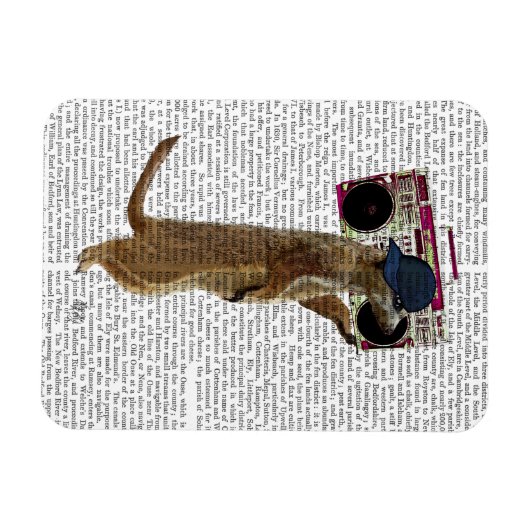 Meerkat mit Boom Box Ghetto Blaster 2 Magnet (Horizontal)