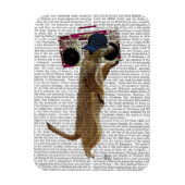Meerkat mit Boom Box Ghetto Blaster 2 Magnet (Vertikal)