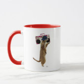 Meerkat mit Boom Box Ghetto Blaster 2 Tasse (Links)