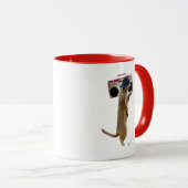 Meerkat mit Boom Box Ghetto Blaster 2 Tasse (VorderseiteRechts)