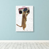 Meerkat mit Boom Box Ghetto Blaster Leinwanddruck (Insitu (Holzboden))