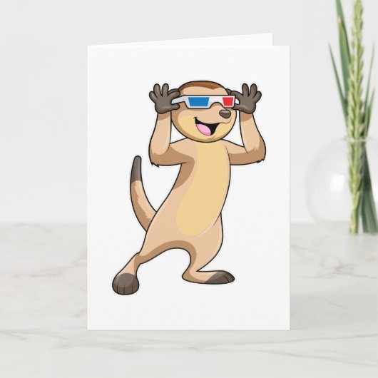 Meerkat mit Brille Karte (Vorderseite)