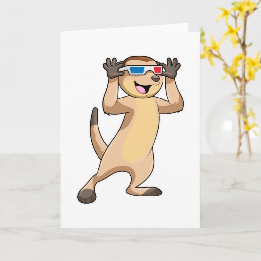 Meerkat mit Brille Karte (Gelbe Blume)