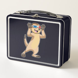 Meerkat mit Brille Metall Brotdose