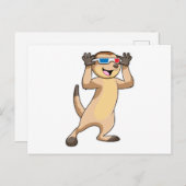Meerkat mit Brille Postkarte (Vorne/Hinten)