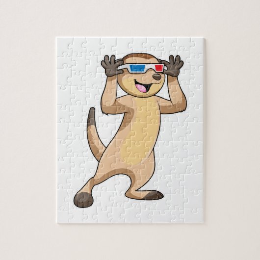 Meerkat mit Brille Puzzle (Vertikal)