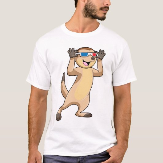 Meerkat mit Brille T-Shirt (Vorderseite)