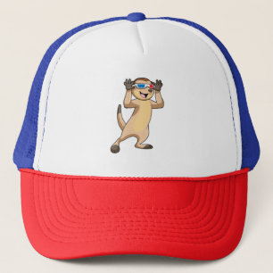 Meerkat mit Brille Truckerkappe
