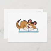 Meerkat mit Buch Postkarte (Vorne/Hinten)