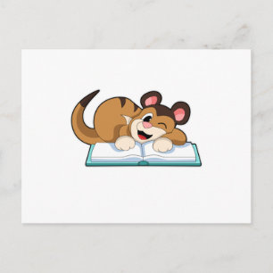 Meerkat mit Buch Postkarte