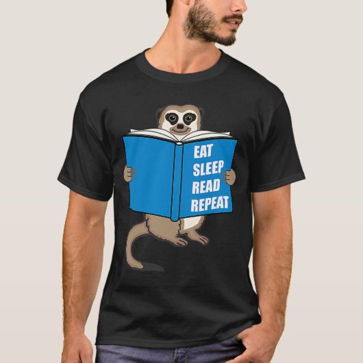 Meerkat mit Buchbüchern Reading Hobby T-Shirt (Vorderseite)