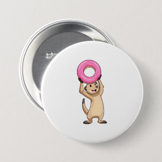 Meerkat mit Donut Button (Vorne & Hinten)